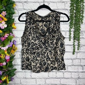.^🌼3/$30🌼New York City Printed Sleeveless Drape Top Size Large